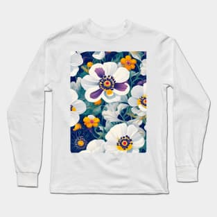 White Yellow Anemones Fantasy Long Sleeve T-Shirt